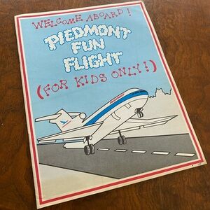 Piedmont Airlines Vintage Kids' in-flight activity coloring book